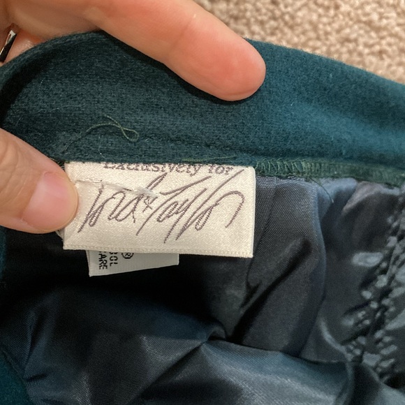 Vintage Lord & Taylor 100% Wool Emerald Green Skirt Sz 9/10 - Picture 4 of 5